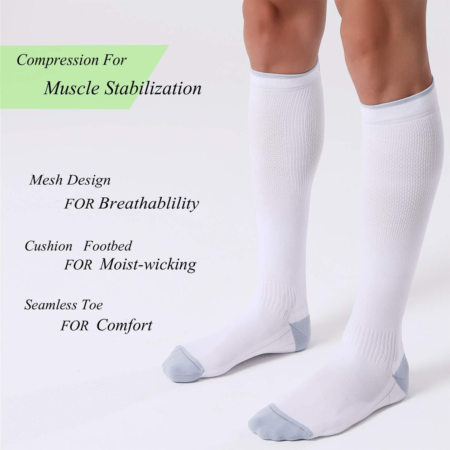 A355  --3 Pairs Compression Socks for Women and Men 20-30mmHg-Circulation Support Socks