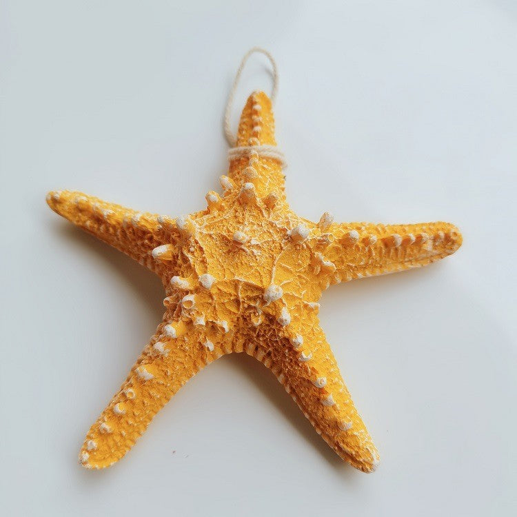 A209  Mediterranean Charm Starfish Wall Hanging, Creative Fishing Net Home Entrance Wall Decor Pendant