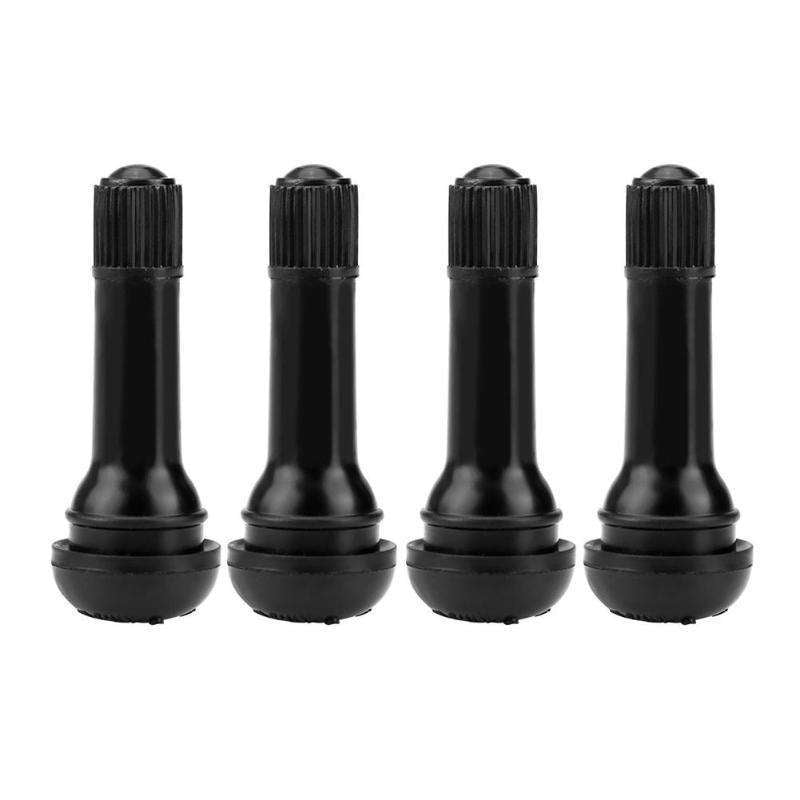 A311  TR413/TR414 Tubeless Tire Valve Stems, Black Rubber & Alloy Valve Caps Universal Tire Valves