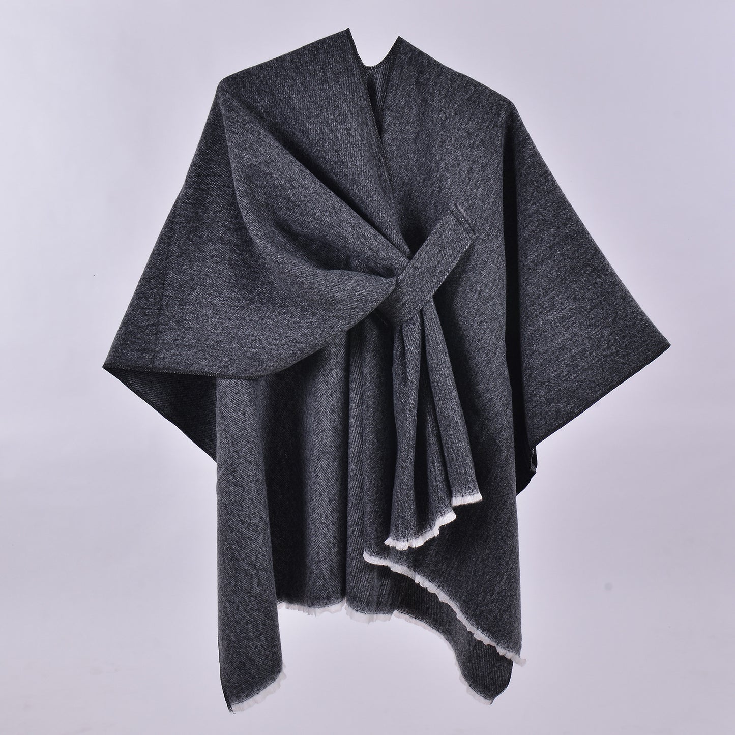 Classic Plaid Wrap-Around Scarf for Fall and Winter Tie-Front Cardigan Outerwear Office Blanket for Warmth