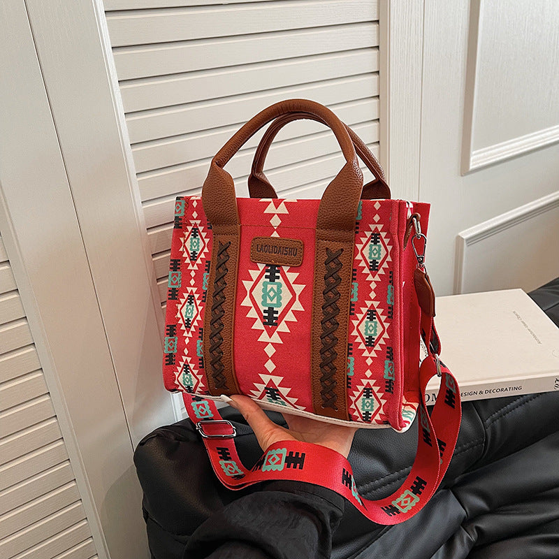 Retro Canvas Shoulder Bag - Large Capacity Travel Fashion Wear-Resistant Versatile Tote