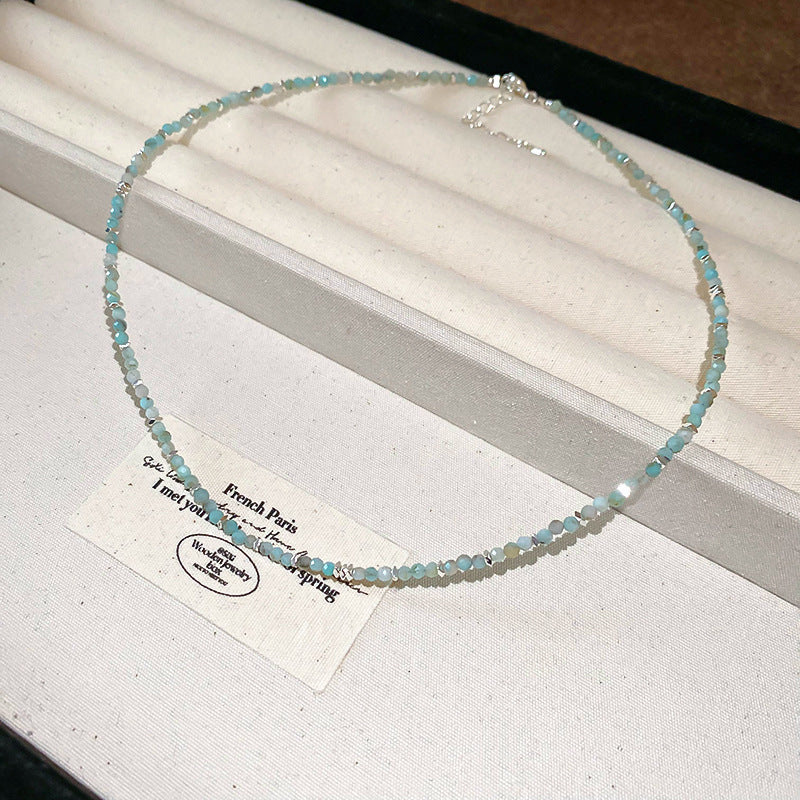 A302  Boho Shell Bead Turquoise Beaded Necklace, Light Luxury Minimalist Luxury Clavicle Necklace for Women