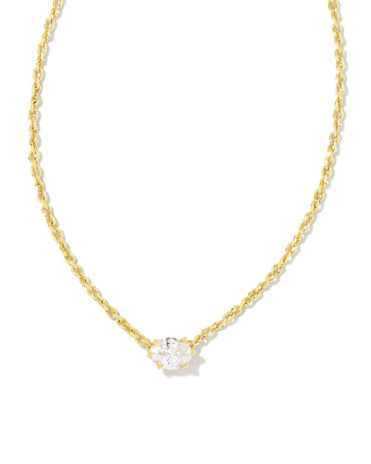 A358   New Luxury Colorful Gold Oval Gem Pendant Necklace Minimalist Dainty Clavicle Chain Fashion Women Jewelry