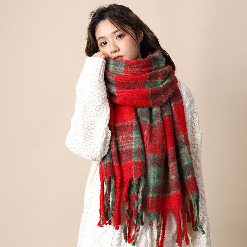 Women's Scarf Winter Warmth Long Shawl Oversized Scarf Thick Blanket-Style Scarf for Cold Weather