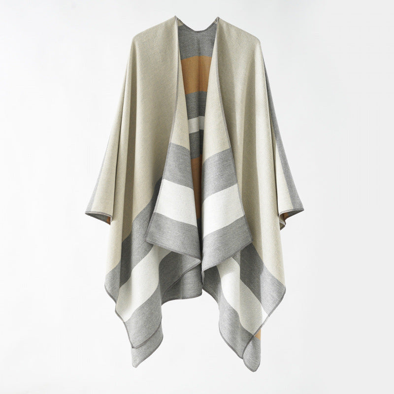 Shawl Wraps for Women, Elegant Knitted Cape Open Front Poncho Scarf Blanket Cardigan Coat for Spring, Autumn, and Winter