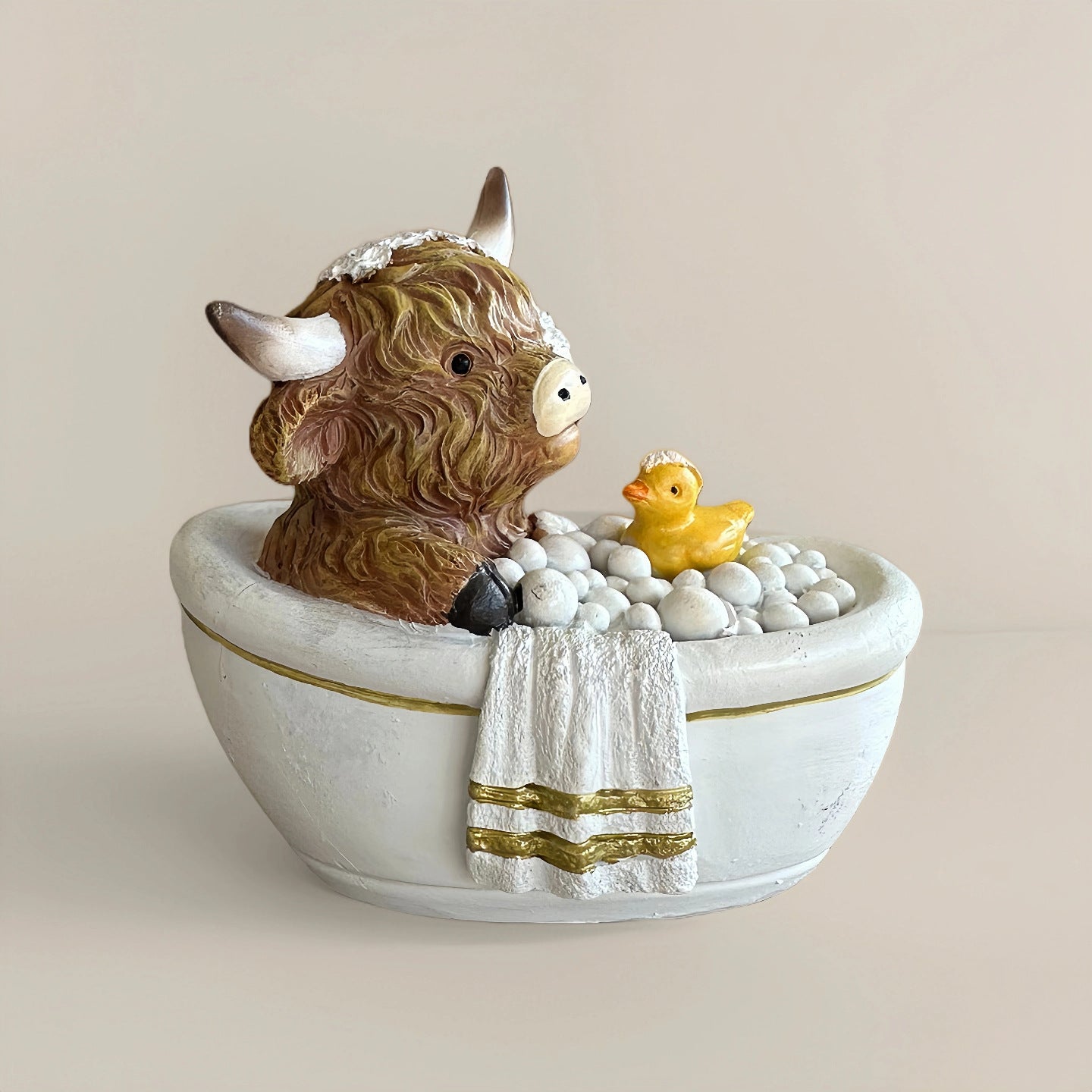 Bathroom Decor Highland Cow Statue Resin Ornament Craft Creative Holiday Home Decor Gift