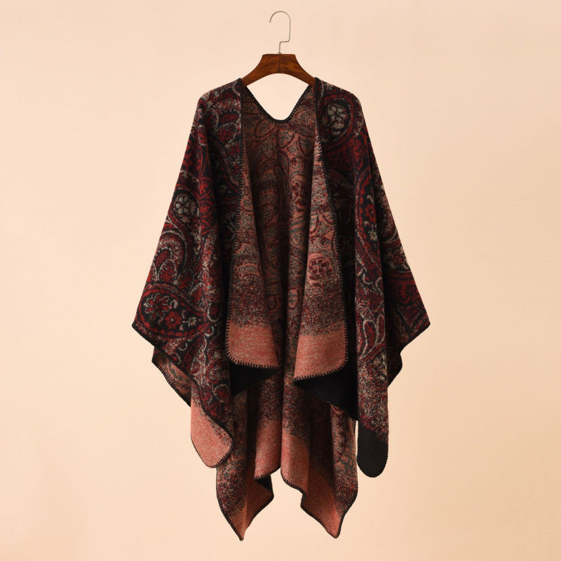 Shawl Wraps for Women, Elegant Knitted Cape Open Front Poncho Scarf Blanket Cardigan Coat for Spring, Autumn, and Winter