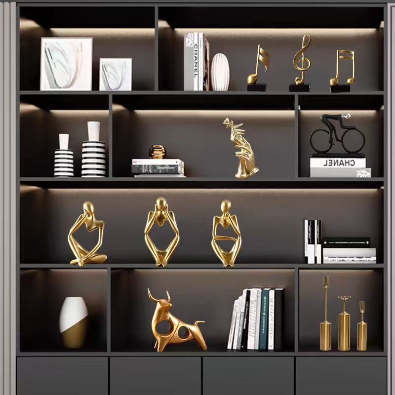Premium Bookshelf Collection: Artistic Decorative Pieces Wine Cabinets for Living Rooms, Offices, and Study Areas Entranceway Decor for Model Homes
