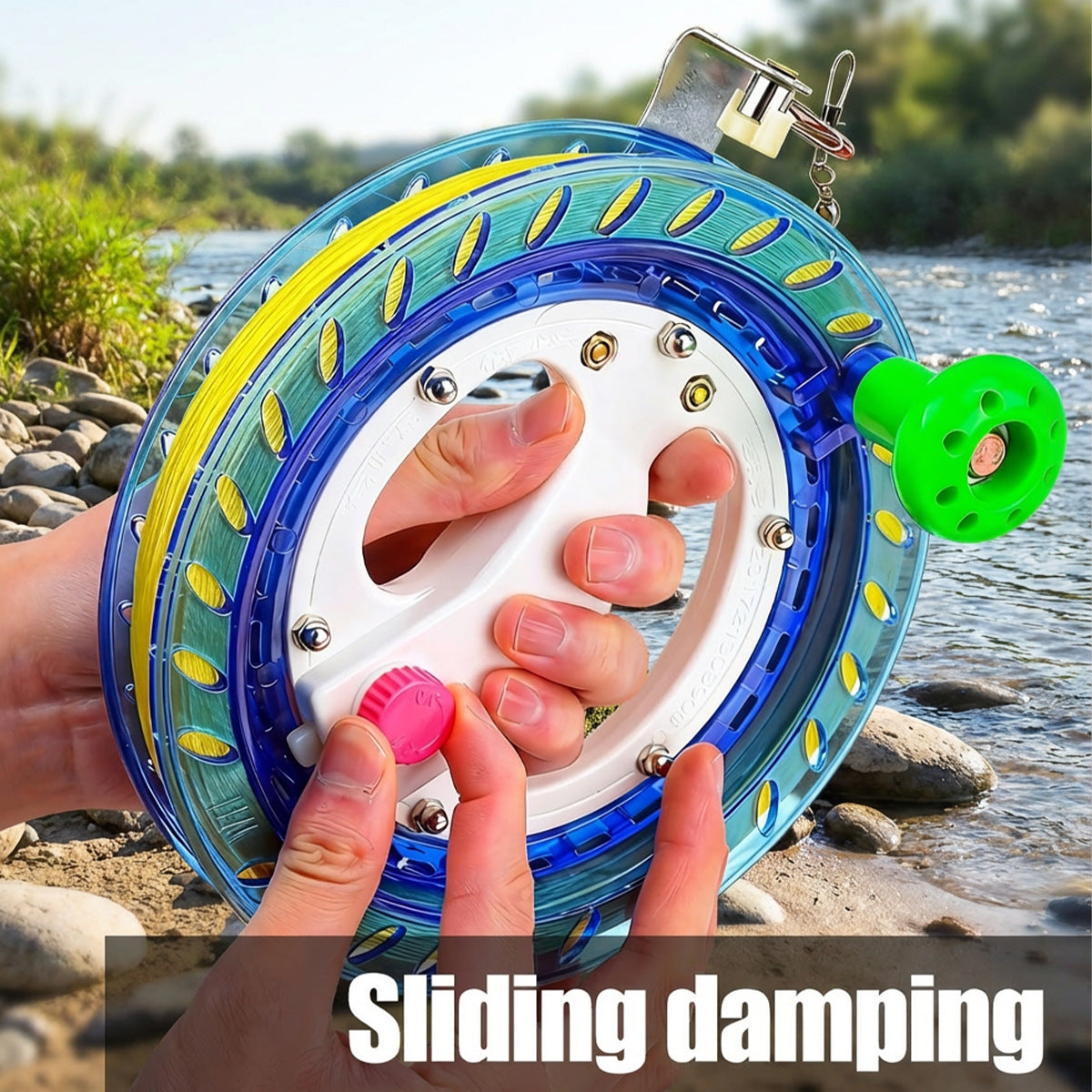 A262  Handheld Crystal Large Grip Fishing Reel, Line Winder Plate, for Sea Ice Winter Fishing