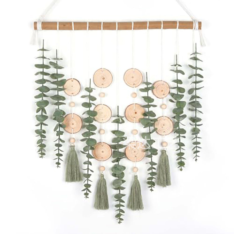 Artificial Eucalyptus Wall Decor Fake Greenery Leaves Stems Wall Hanging Plants on 16.5 inch Wooden Stick Boho Rustic Farmhouse Decor for Bedroom Kitchen Dining Room Bathroom