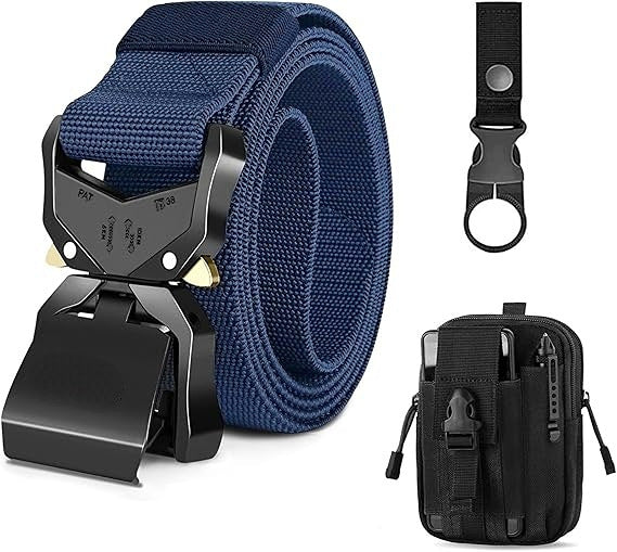 Tactical Belt, Military Hiking Rigger 1.5" Nylon Web Work Belt with Heavy Duty Quick Release Buckle