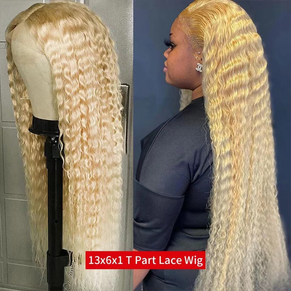 Fluffy Light Blonde Tiny Curly Lace Front Hairpiece Trendy Wig for Black Women, Multiple Color Choice