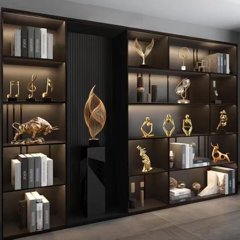 Premium Bookshelf Collection: Artistic Decorative Pieces Wine Cabinets for Living Rooms, Offices, and Study Areas Entranceway Decor for Model Homes