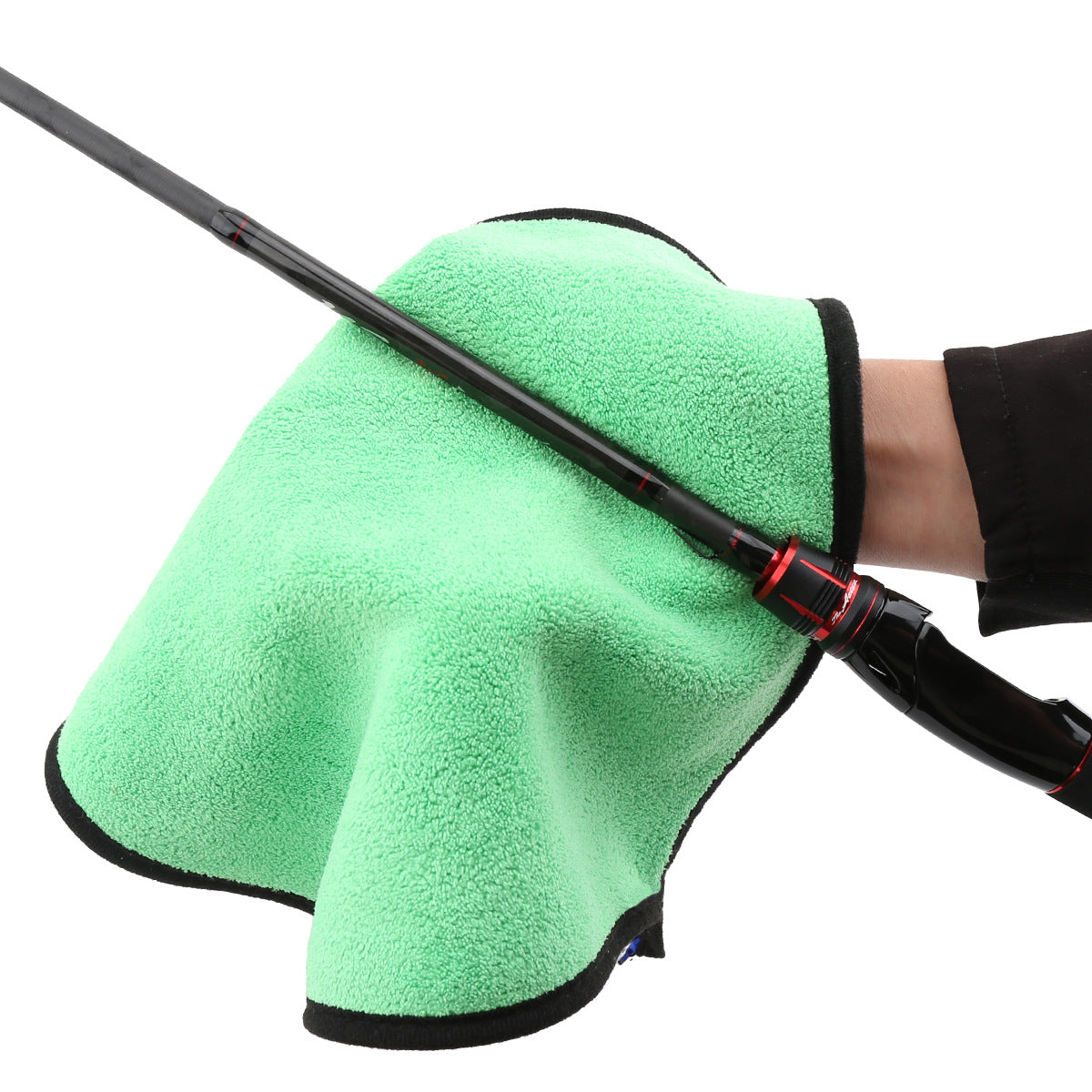A264  Double Sided Thick Fishing Towel, Super Absorbent Fast Drying, Rod Cleaning Accessory with Buckle