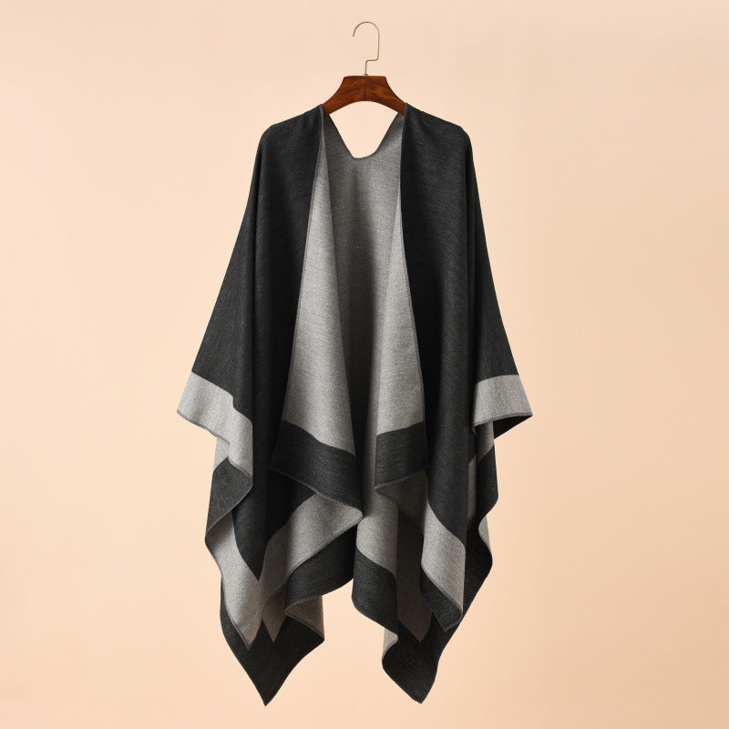 Shawl Wraps for Women, Elegant Knitted Cape Open Front Poncho Scarf Blanket Cardigan Coat for Spring, Autumn, and Winter