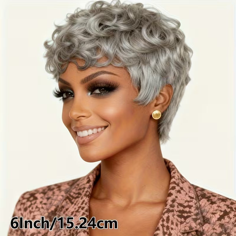 A281  Afro Fluffy Kinky Curly Short Wig, Fashion Women Short Curly Hair, Breathable Comfort Synthetic Wig In Stock