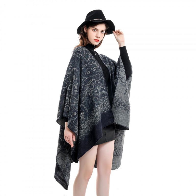 Shawl Wraps for Women, Elegant Knitted Cape Open Front Poncho Scarf Blanket Cardigan Coat for Spring, Autumn, and Winter