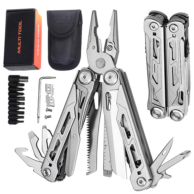 Multitool,  Stainless Steel Multi Tool Pliers with Self-Locking, Pocket Knife, Nylon Sheath, Professional (EDC) Multi-Tool for Survival, Camping and Hunting, Hiking, Gifts for Men