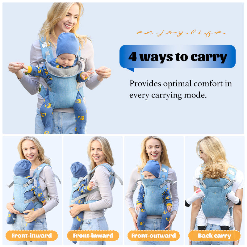 Baby Carrier, Baby Carrier Newborn to Toddler, Ergonomic, Cozy and Lightweight Infant Carrier for 7-44lbs, Toddler Carrier Ideal for Hands-Free Parenting with Zipper Pouch, Bottle Bag, Windproof Cover
