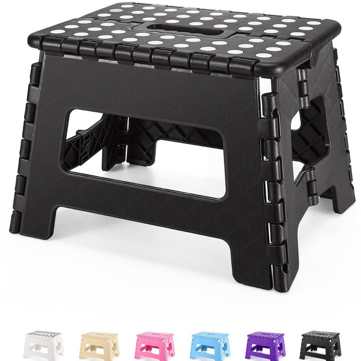 29*22*22cm  Folding Step Plastic Foldable Step Stools for Kids and Adults, Folding Stool Suitable for Kitchen, Stepping Stool with Handle Light Purple Small Step Stool 1PC