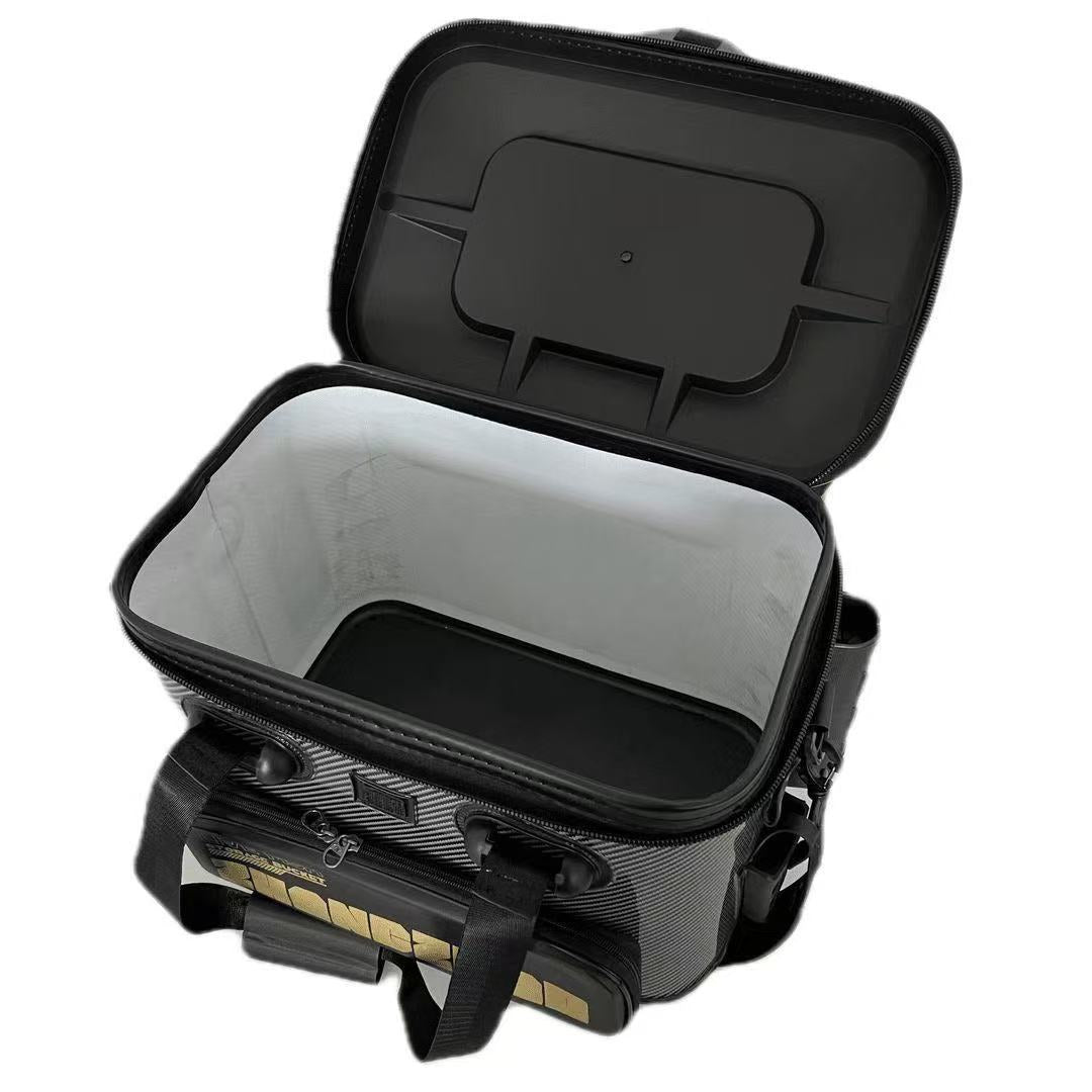 A239  Thickened Fishing Live Fish Box, Hard Shell Rod Holder, Portable Backpack & Handheld Multifunction Fishing Bucket