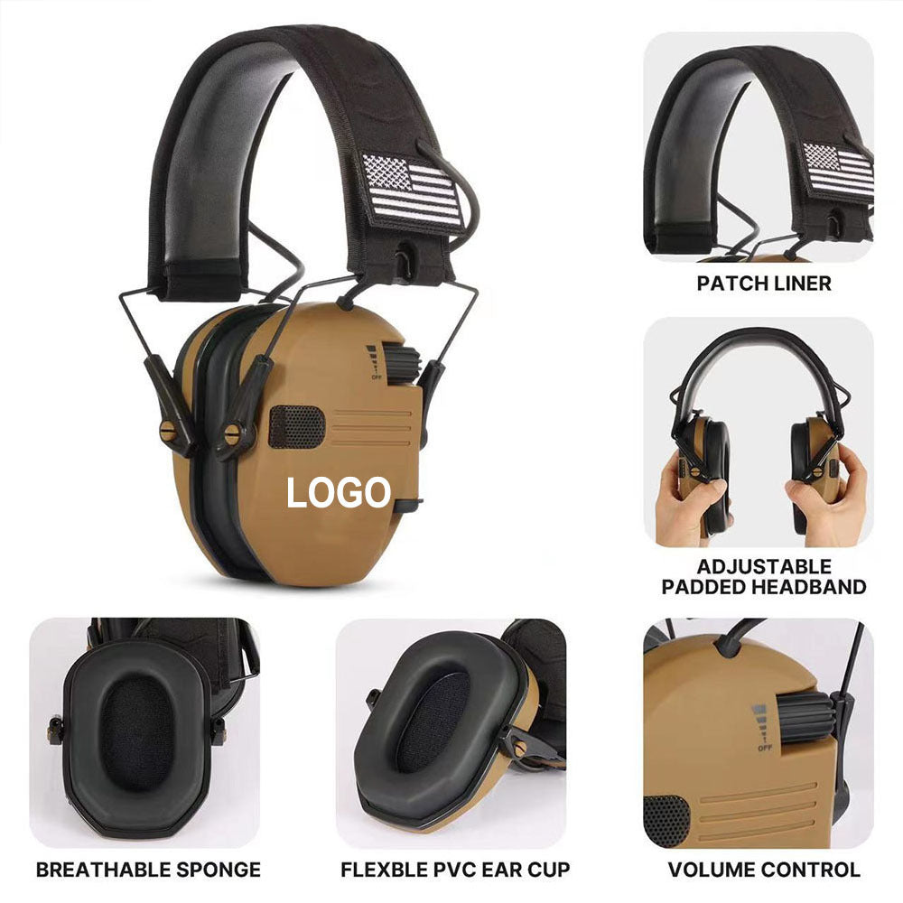 Slim Ultra Low Profile Compact Design Adjustable Range Shooting Hunting Hearing Protection Electronic Earmuffs