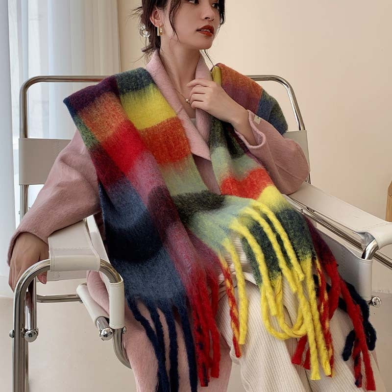 Winter Women Warm Scarf Long Shawl Large Scarves Cold Weather Thick Blanket Scarfs