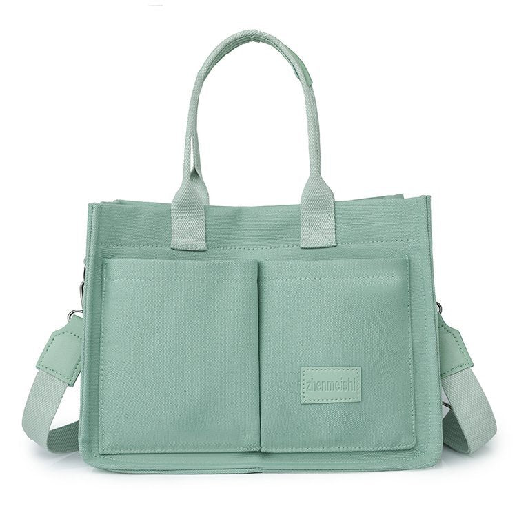 Canvas Tote Bag for Women with Zipper Closure & Individual Compartments for Work College for Teacher & Nurse