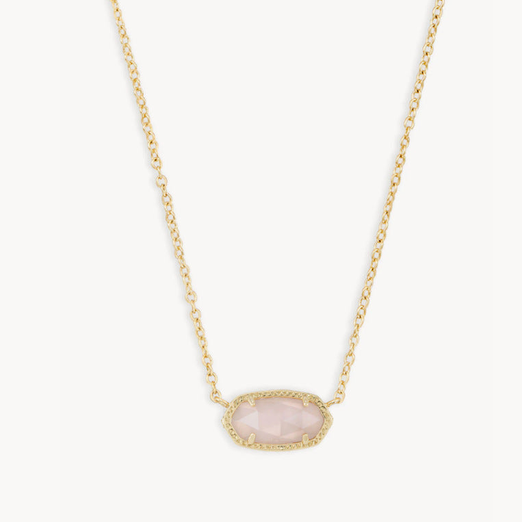 A357  New Elisa Style Oval Birthstone Pendant Necklace Dainty Gold Chain Clavicle Chain Fashion Women Jewelry