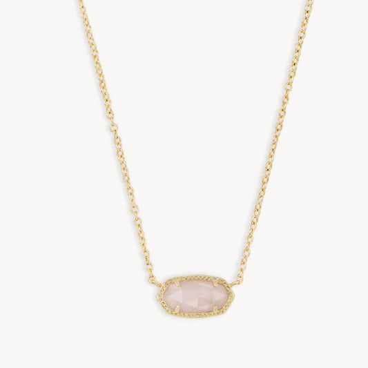 A357  New Elisa Style Oval Birthstone Pendant Necklace Dainty Gold Chain Clavicle Chain Fashion Women Jewelry