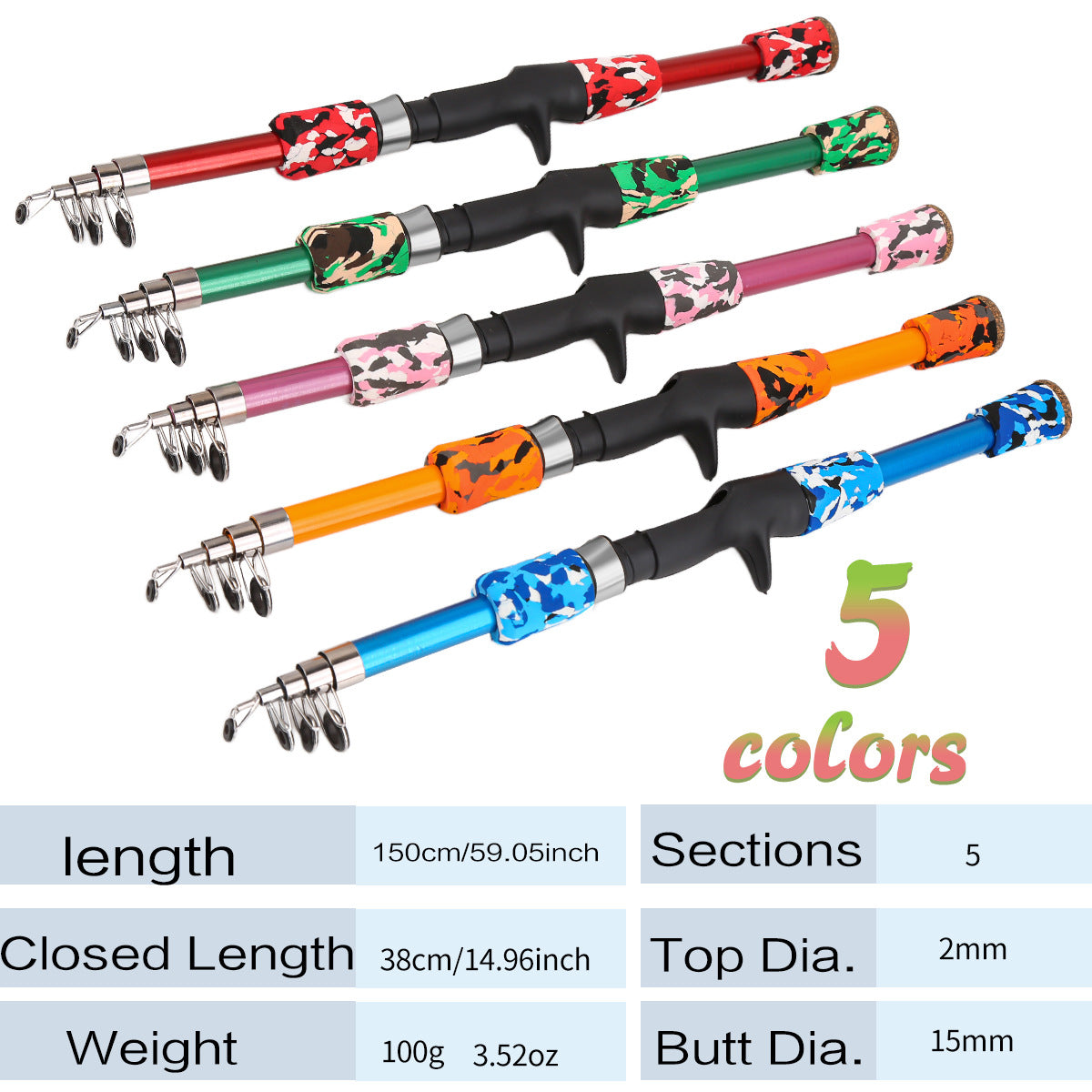 F351  Portable Mini Telescopic Fishing Rod Casting Pole for Lure Fishing Sea Fishing Travel