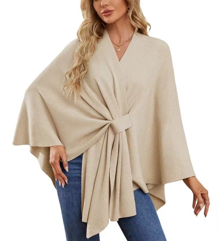 Women's Elegant Shawl Wraps Soft Open Front Poncho Sweater for Spring Fall Winter