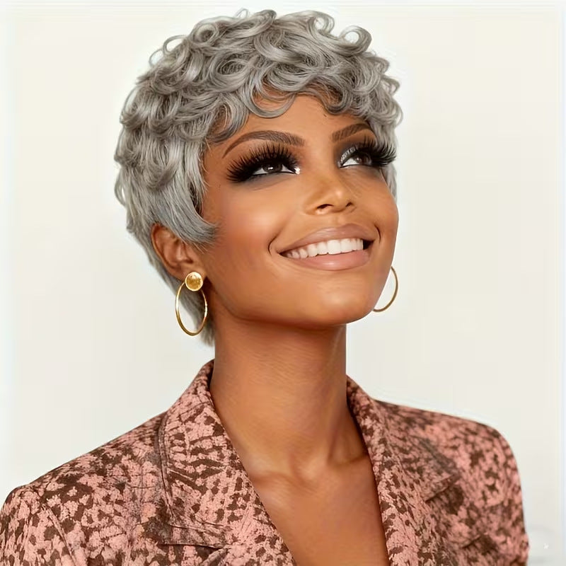 A281  Afro Fluffy Kinky Curly Short Wig, Fashion Women Short Curly Hair, Breathable Comfort Synthetic Wig In Stock