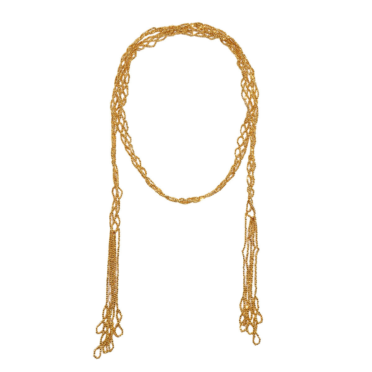 A205  Personality Metal Style Glass Long Necklace, Heavy Duty Design High-Grade Women Sweater Chain Accessory