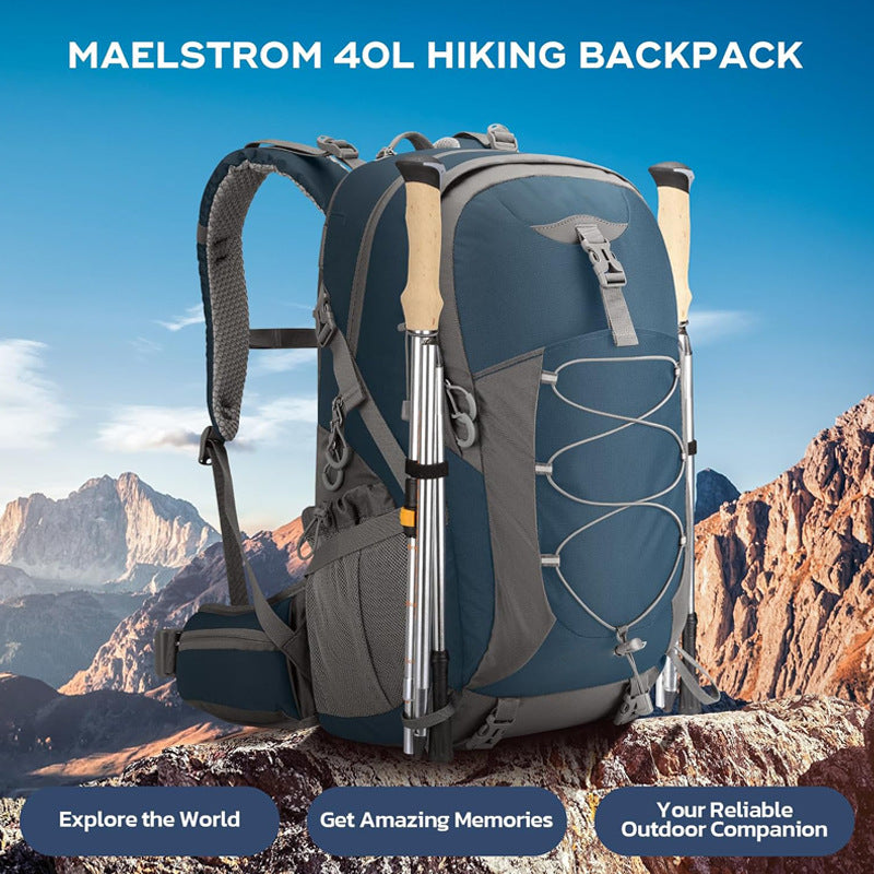 Hiking Backpack,Camping Backpack,40L Waterproof Hiking Daypack with Rain Cover,Lightweight Travel Backpack,Blue