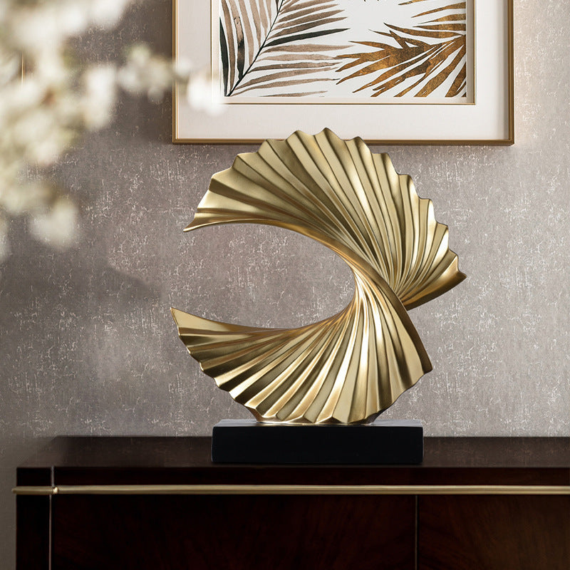 Ocean Wave Sculpture - Modern Funky Abstract Statue, Resin Wave Sea Ornament for Home Office Desk Shelf Accents