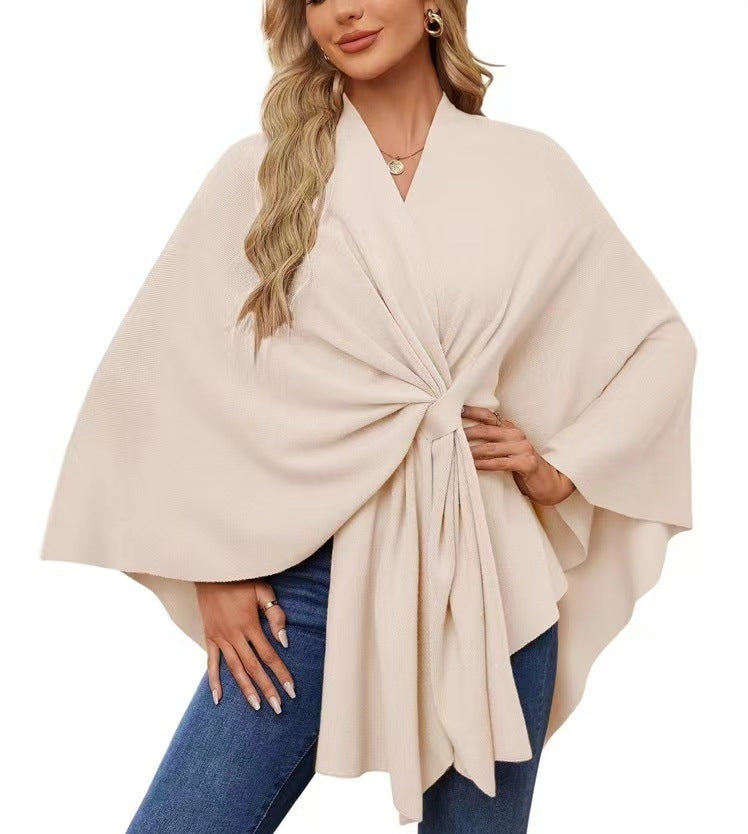 Women's Elegant Shawl Wraps Soft Open Front Poncho Sweater for Spring Fall Winter