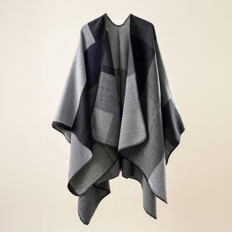 Shawl Wraps for Women, Elegant Knitted Cape Open Front Poncho Scarf Blanket Cardigan Coat for Spring, Autumn, and Winter