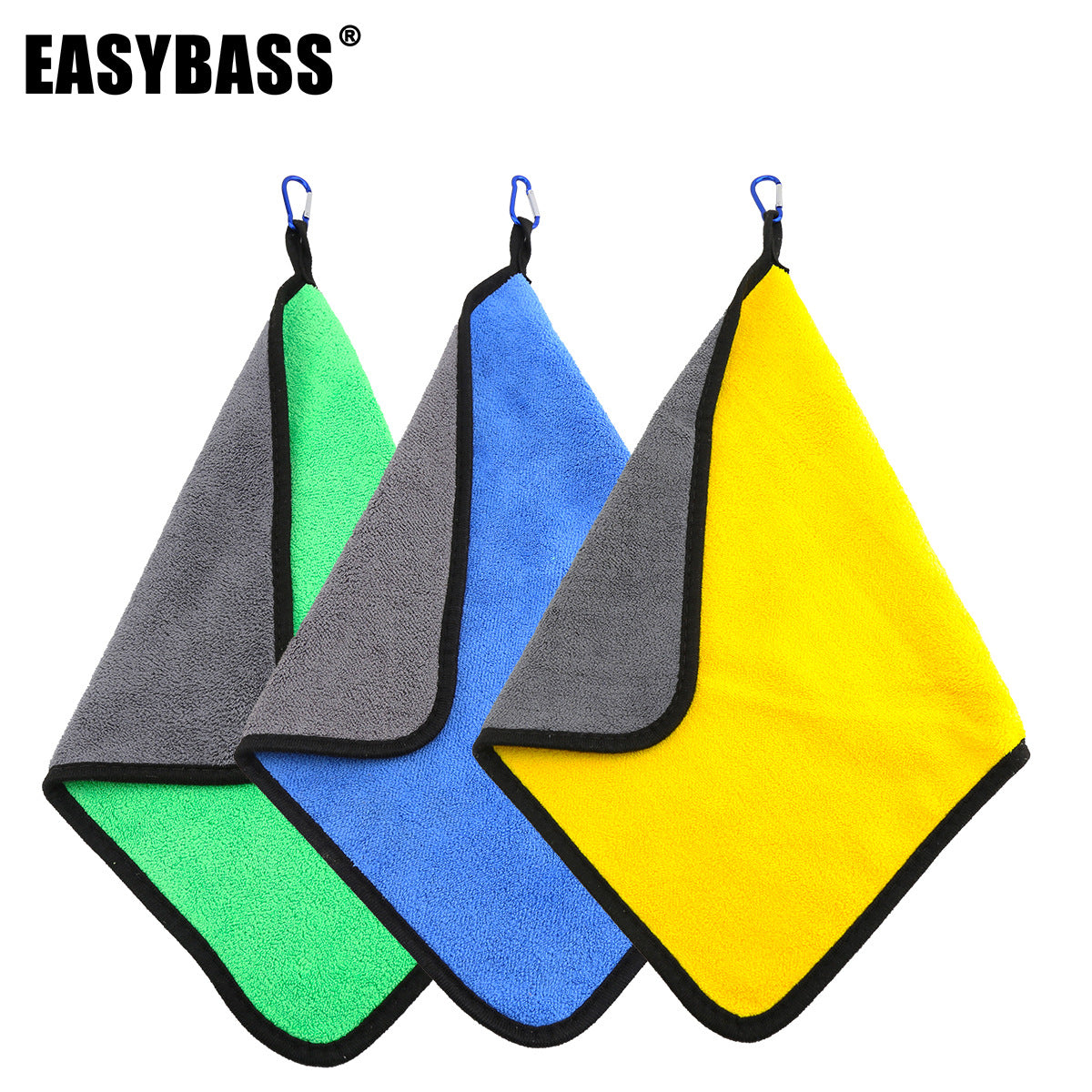 A264  Double Sided Thick Fishing Towel, Super Absorbent Fast Drying, Rod Cleaning Accessory with Buckle