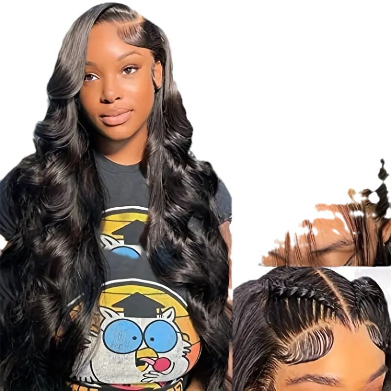 Lace Front Body Wave Long Wig, Pre Plucked Hairline Loose Wavy Human Hair Style Wig for Black Women