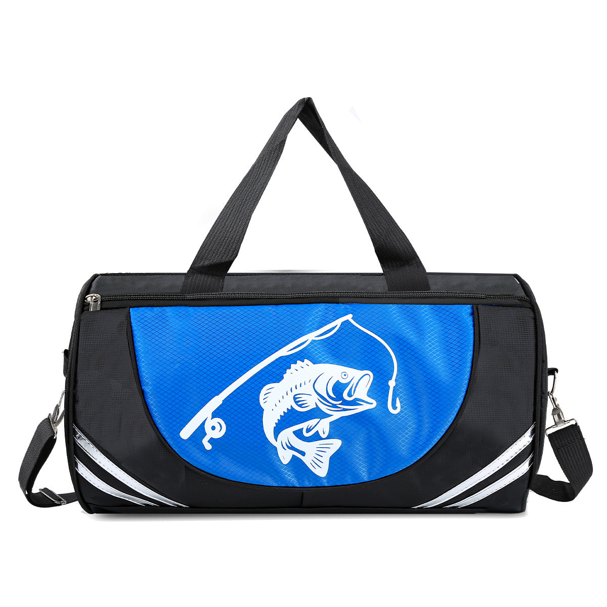 A173  Outdoor Cylinder Fishing Backpack, Large Capacity Crossbody Bag, Portable Rod & Reel Storage Bag