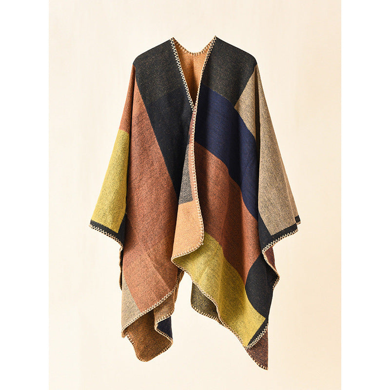Shawl Wraps for Women, Elegant Knitted Cape Open Front Poncho Scarf Blanket Cardigan Coat for Spring, Autumn, and Winter