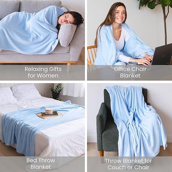 A361  Wearable Warm Blanket Soft Cozy Shawl Wrap Blanket For Sofa Bed Home Outdoor Mother's Day Gift