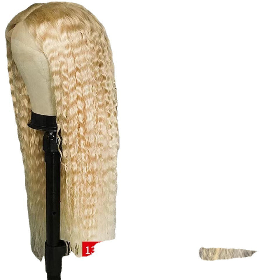 Fluffy Light Blonde Tiny Curly Lace Front Hairpiece Trendy Wig for Black Women, Multiple Color Choice