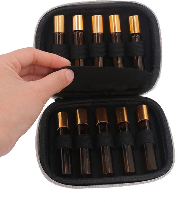 A292  Portable 10-Bottle Essential Oil Storage Bag Travel Case EVA Hard-Shell Shockproof Case Compatible with doTERRA Essential Oil Packs