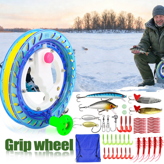 A262  Handheld Crystal Large Grip Fishing Reel, Line Winder Plate, for Sea Ice Winter Fishing