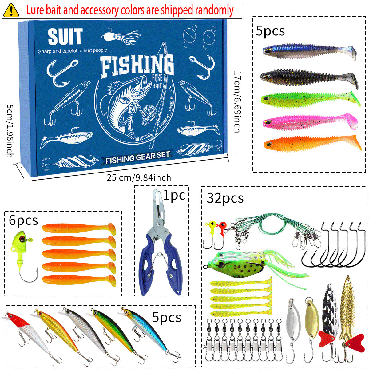A245  Mystery Fishing Lures Set, Multi-purpose Fishing Kit for Largemouth Bass, Smallmouth Bass & Trout