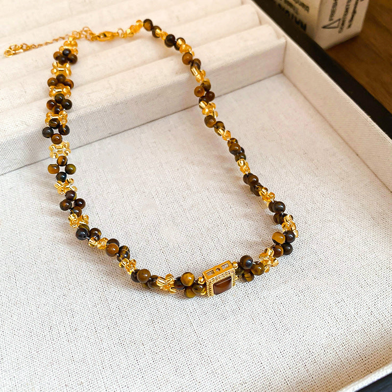 A302  Boho Shell Bead Turquoise Beaded Necklace, Light Luxury Minimalist Luxury Clavicle Necklace for Women