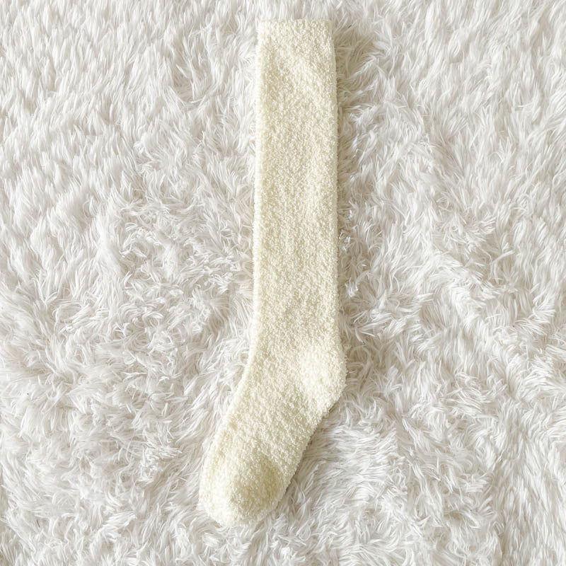 Coral Fleece Ankle Socks for Men and Women Thickened and Fleece-Lined for Fall and Winter Postpartum Long Socks Home Sleep Floor Socks for Indoor Wear