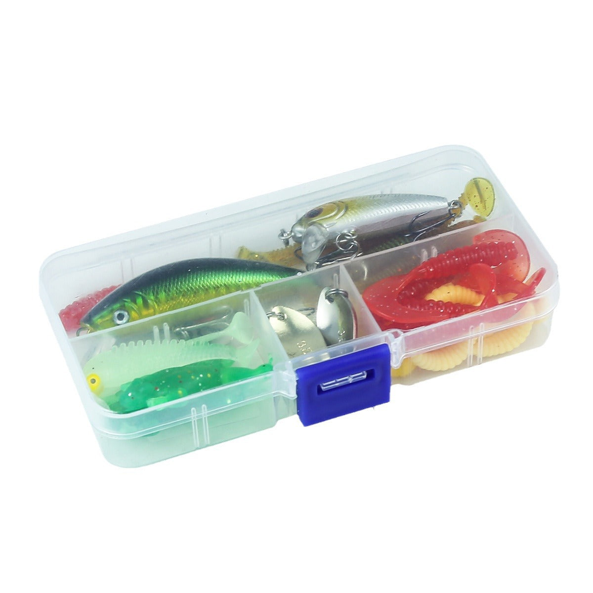 A243  Multifunctional Fishing Lures Combo, Glow Jigs Spoons Soft Lures Minnow Starter Fishing Kit